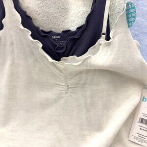 bliss brand 2-pack (blue/white) camisole set NWT Size Medium